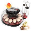 12 Egg Incubator for Hatching Eggs, Automatic Turner with Digital Temperature Humidity Control, 360° Clear View Lid, Auto Water Refill & Built-in Candler for Chicken Duck Quail Birds by AGOAL