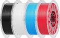 Creality PLA Filament 1.75mm Bundle 4 kg, 3D Printer Filament Multicolor, Enhanced Toughness No Warp, for Most FDM 3D Printers, 4 Pack-1 kg (Black, White, Blue, Red) by Creality