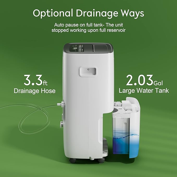 Waykar 150 Pints 7,500 Sq. Ft Energy Star Dehumidifier with Drain Hose for Commercial and Industrial Large Rooms, Home, Basements, Storages, Warehouses and Bedrooms - Image 7