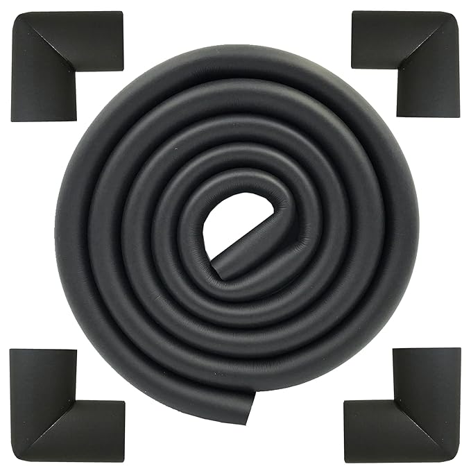 M2cbridge U Shape Extra Thick Furniture Table Edge Protectors Foam 6.5 Ft (Black with 4 Corners) by M2cbridge