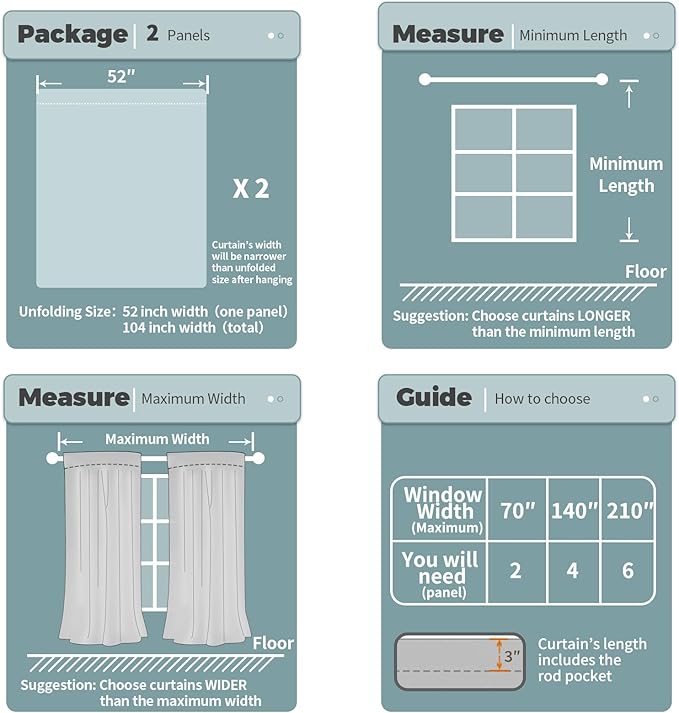 BGment White Blackout Curtains for Living Room, Thermal Insulated Full Room Darkening Window Curtains Noise Cancelling Privacy Rod Pocket Curtains Drapes 80 Inch Length, 2 Panels, 52 Wide, Pure White - Image 6