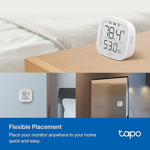 Tapo Smart Temperature and Humidity Monitor, 2.7" E-Ink Display, Swiss-Made Sensor, Real-Time Notification, Visual Graphics, Hub Required, White (T315) - Image 10