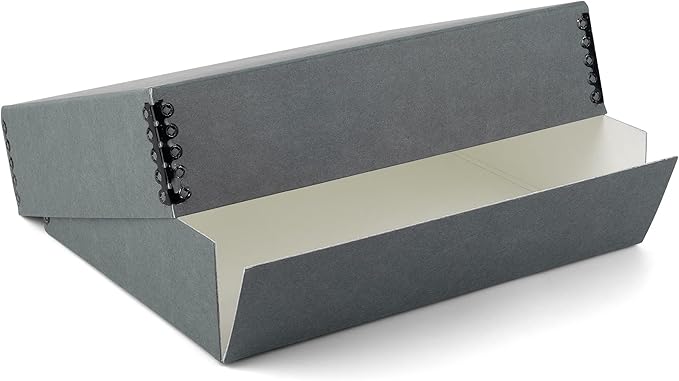 Lineco Museum Archival Storage Box, 17.75x22.75x3 in. Drop Front Design. Acid-Free with Metal Edge. Organize Photos, Pictures, Prints, Documents, Crafts, DIY. Gray, 1 Pack by Lineco