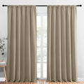NICETOWN 2 Panels Blackout Curtains, Rod Pocket Thermal Insulated Drapess for Bedroom, Privacy Protection Easy-Care Heavy Duty Curtains for Living Room/Dining Room, W70 x L95 inches, Soft Taupe by NICETOWN