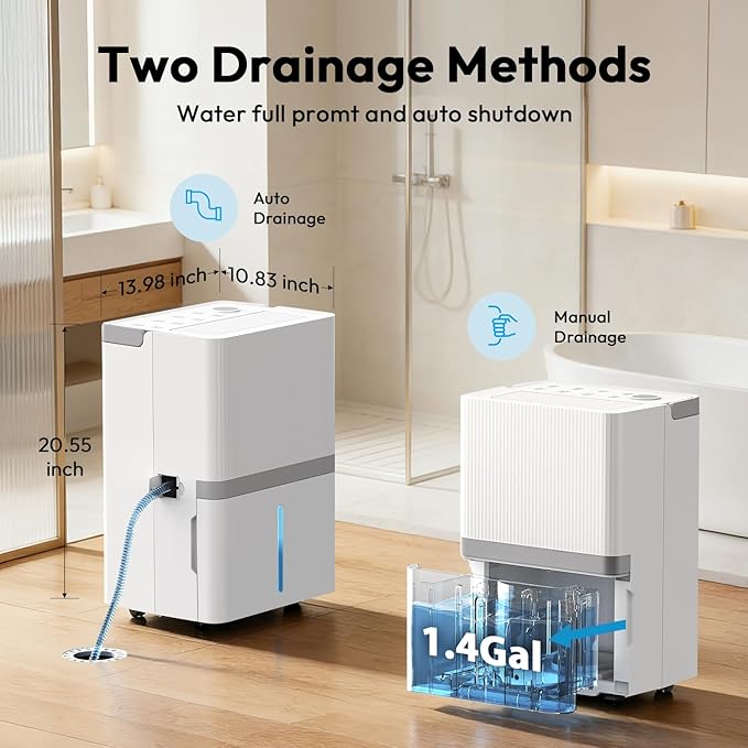 5000 Sq.Ft Dehumidifier for Basement and Home, 75 Pints Most Efficient Energy Star 2025 Dehumidifier with Drain Hose, Smart Humidity Control, 24H-Timer, for Bedroom, Bathroom, Large Room - Image 3