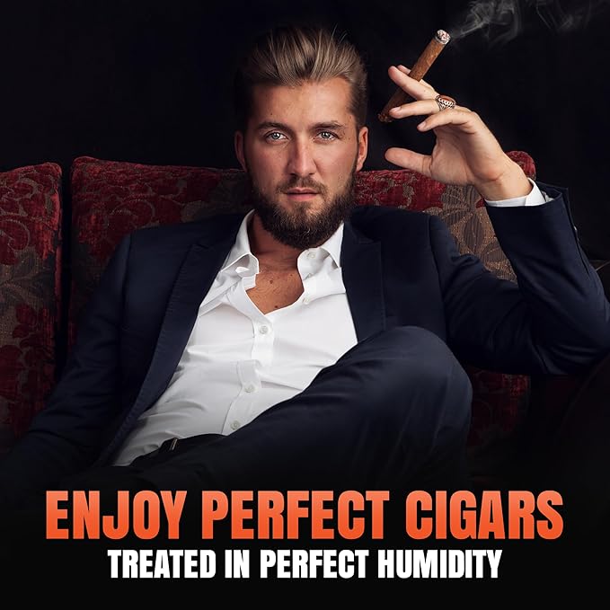 Cigar Oasis Magna 3.0 Cigar Humidor Humidifier - Electric Humidifier for Cigars - LCD Humidity & Temperature Display - Efficient Sensor Controlled Fan - Soft-Touch Button - 10-50 Cubic Ft Cabinet - Image 7