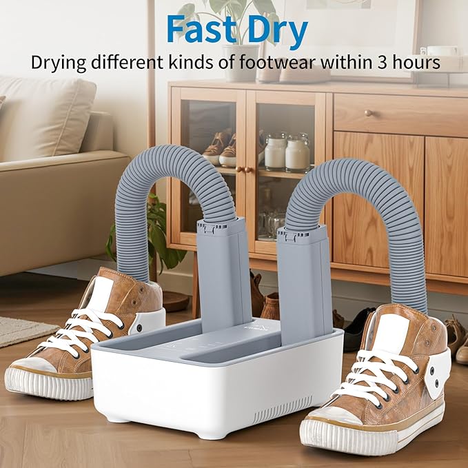 Boot Dryer Shoe Dryer for Work Boots Sneakers and Gloves, Temperature-selectable Boot Warmer with Heat, Timer, Fan and Retractable Hoses - Image 3