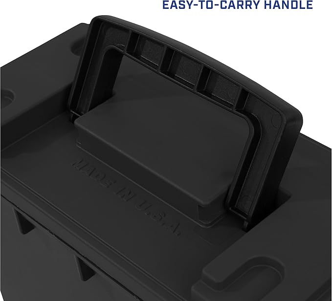 Sheffield 12772 4-Pack Ammo Storage Box, Stackable .30 Cal Field Boxes, Water and Dust Resistant, Lockable Storage Box with Handle, Secures Hunting Gear, Supplies, and Bullets, Made in USA, Black - Image 7