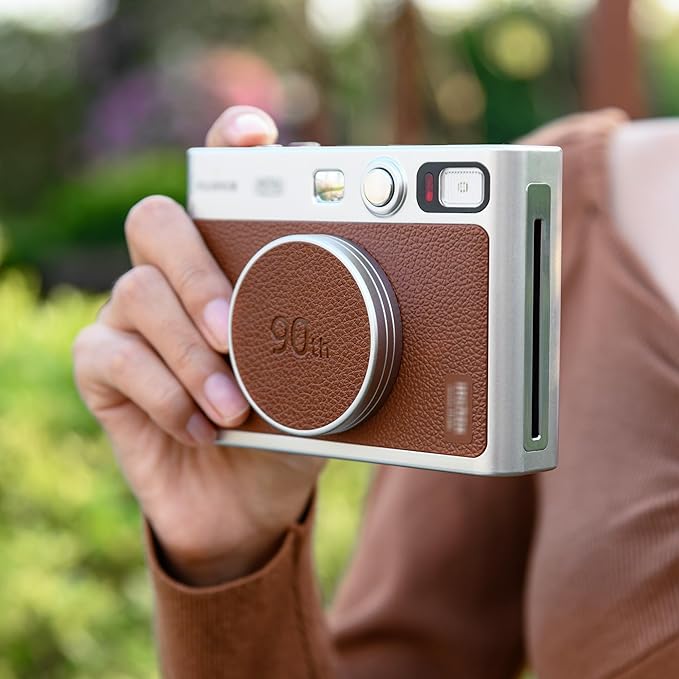 Retro Leather Lens Cap for Fujifilm Instax Mini EVO, Brown Aluminum Anti-Dust Anti-Scratches Lightweight Camera Lens Cover with Soft EVA Interior, Accessories for Fuji Mini Evo Lens Protection Cover - Image 9