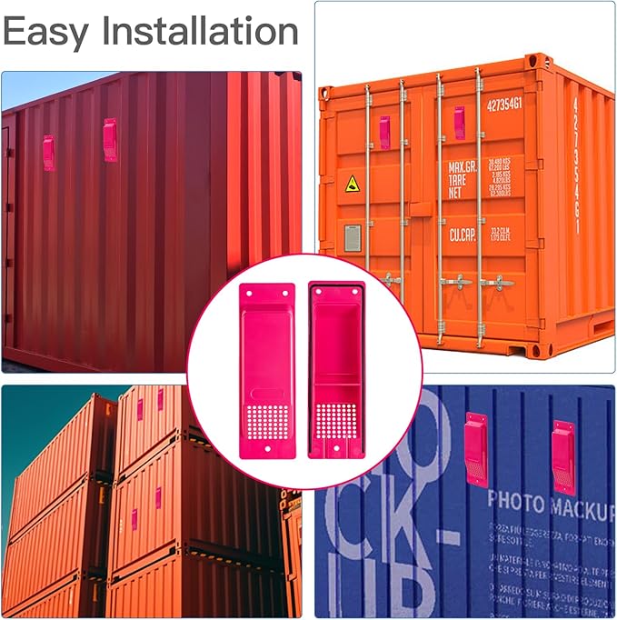 Shipping Container Air Vent Kit Heavy Duty Shipping Container Accessories Cross Flow Ventilation Kit Reduce Heat Humidity Pressure Condensation Add Air Flow for Cargo (8 Pack Pink) - Image 5