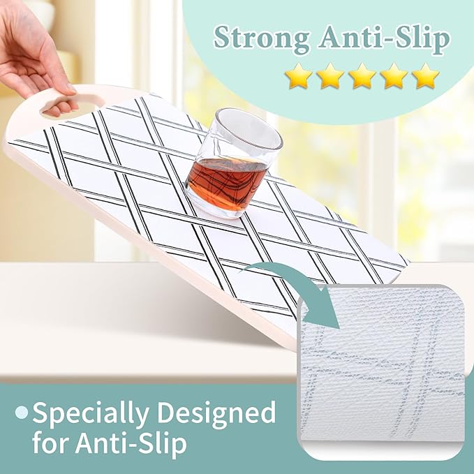 Drawer and Shelf Liner for Kitchen Cabinet: 17 in X 30 Ft Non Slip Waterproof Shelf Paper Non Adhesive Refrigerator Liners Black and White Squares Easy Liners for Bathroom - Image 2