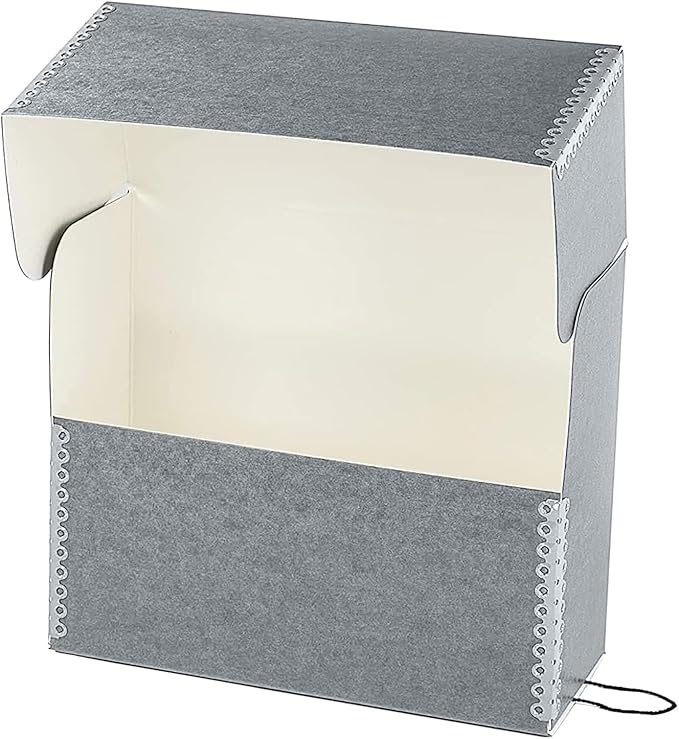 Lineco Archival Document Storage Box with Metal Edge, Acid-Free Gray Boxboard, Organize and Store Files, Prints, Photos, Jumbo-Sized Case 15.5" x 12.5" x 5" Wide, Pack of 2 - Image 3
