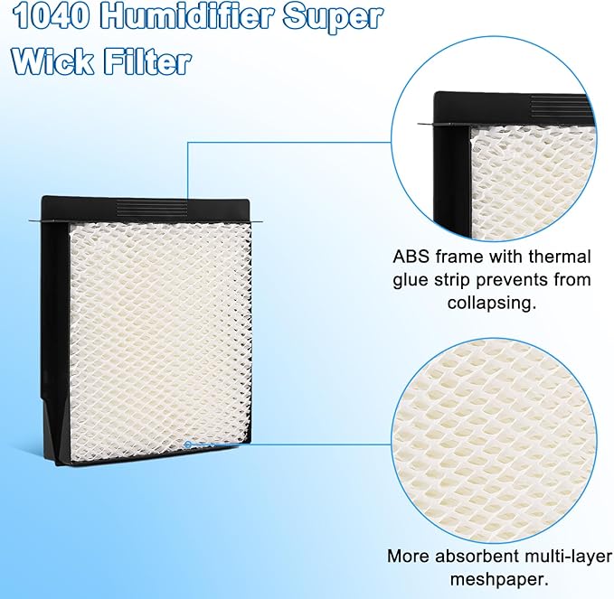 1040 Humidifier Super Wick Filter Compatible with Aircare Essick Bemis MoistAir Humidifier B40 B40-C 3D6-100 5D6-700 7D6-100 D46-720 E27-000 E35-000 CM330 B23-810 MA0300 MA-0500 (4 Pack) - Image 4