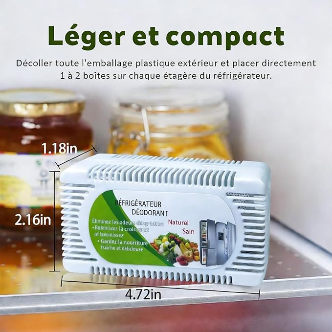 6 Pack Fridge Deodorizer, Refrigerator and Freezer Deodorizer Odor Eliminator Reusable, Unscented Activated Carbon Odor Absorber and Moisture for Freezers, Coolers, Closet and Trash Can - Image 2