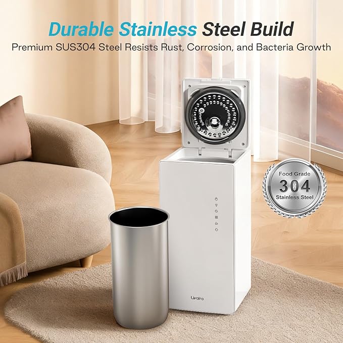 6L Stainless Steel Warm Mist Humidifier with Easy Clean and Warm Steam Function, Healthy Air Mist Humidifiers for Bedroom Living Room, with Sleep Mode and Auto-off Setting - Image 4