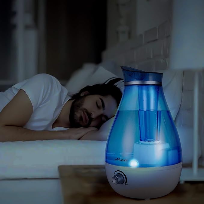 TRY & DO Plant Humidifier Indoor 2.5L Cool Moisture Humidifiers for Bedroom Air Humidifier with Night Light Up to 12 Hours Auto Shut Off (2.5L, Blue) - Image 2