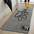 GORILLA GRIP SOAKSTOPPER Dog Door Mat, 70x24 Machine Washable Rug Absorbent Doormat Captures Moisture Mud Dirt, Quick Dry Soft Chenille Entryway Rugs Indoor Entrance Mats for Dog Paws, Grey by GorillaGrip