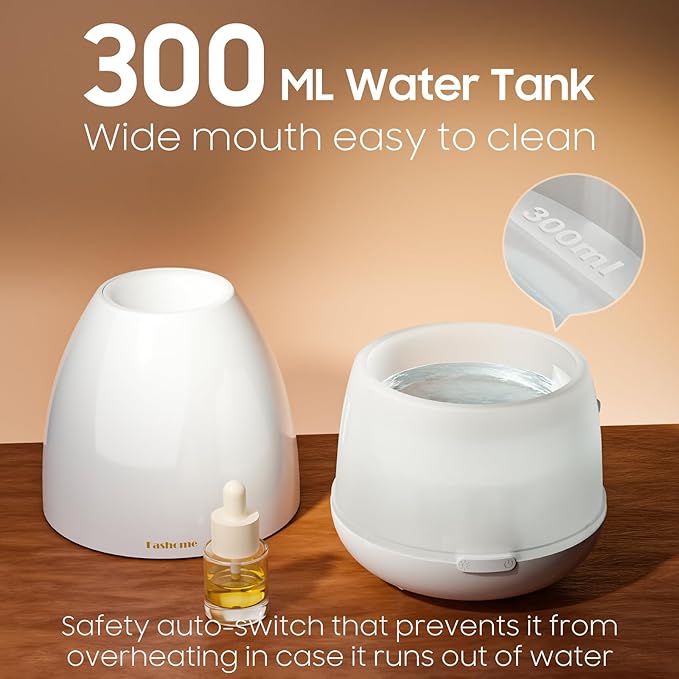 300ml Essential Oil Diffuser & Cool Mist Humidifier - Ultra-Quiet Ultrasonic Aromatherapy for Bedroom, 7 Color Night Light, BPA-Free, Auto Shut-Off, Up to 12H Continuous Mist(White) - Image 2