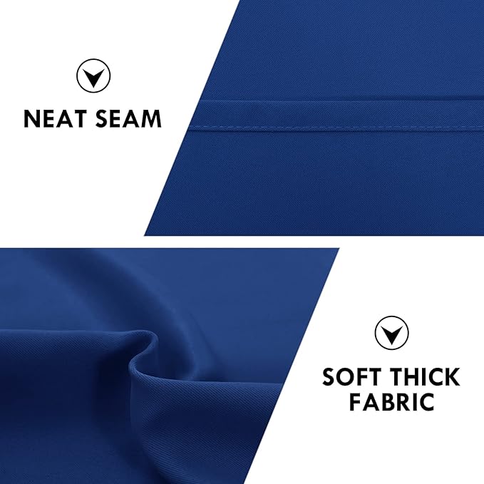 DWCN Blackout Curtains Room Darkening Thermal Insulated Bedroom Curtains Window Curtain Panels, 52 x 63 inches Long, Set of 2 Classic Blue Rod Pocket Drapes - Image 6