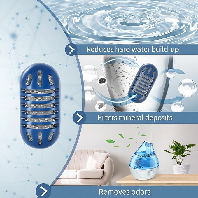 Demineralization Cartridge for Humidifier Compatible with HoMedics Total-Comfort Ultrasonic Humidifier: 20- Pack Demineralizer Tablets Filter Replacement for Water Decalcification, Remove Odor - Image 2