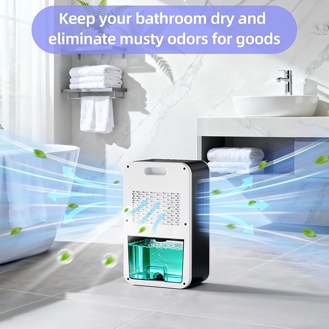 Dehumidifier,Scozza Small Dehumidifiers for Room for Home, Quiet with Auto Shut Off, Dehumidifiers for Bedroom (280 sq. ft), Bathroom, RV, Closet,Bedroom, Basement, 7-color LED light,White - Image 8