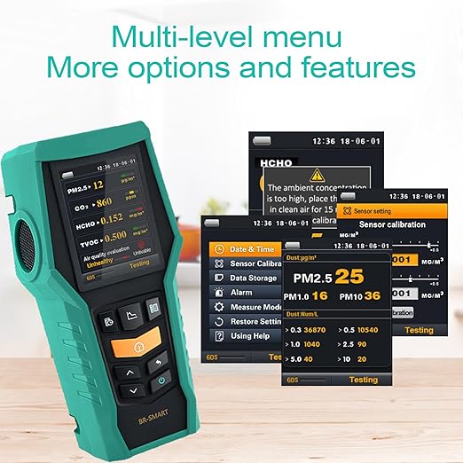 Smart Air Quality Monitor Indoor 12-in-1 CO2 Meter Dust PM1.0 PM2.5 PM10 Particles TVOC Detector HCHO Tester with Data Logger for Home AQI Test (128S) - Image 7