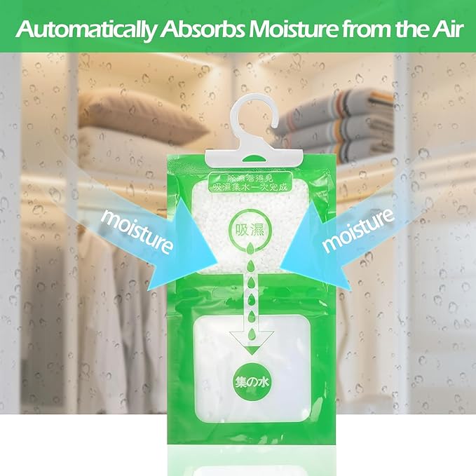 Dehumidifier Bags 12 Pack，Moisture Absorbers for Closet,Humidity Packs, Humidity Absorber in Wardrobes, Bedrooms, Bathrooms - Image 5