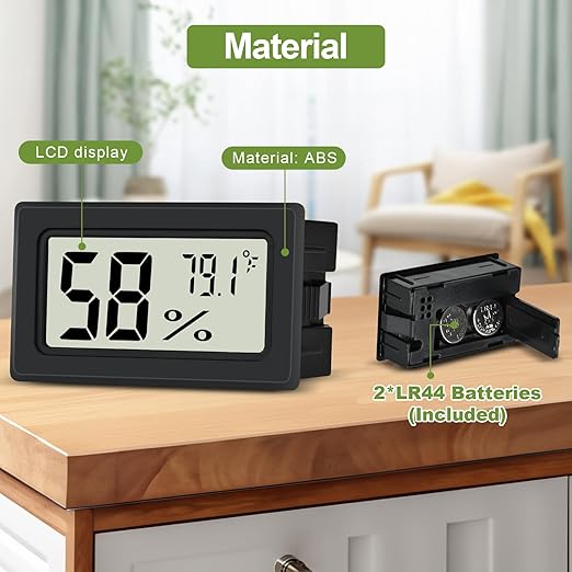 Humidity Meter Indoor Thermometer 6-Pack Mini Digital Thermometer Hygrometer Indoor Temperature Humidity Meters Gauge LCD Display Fahrenheit (℉) for Greenhouse, Reptile Tank, Cellar, Closet - Image 5