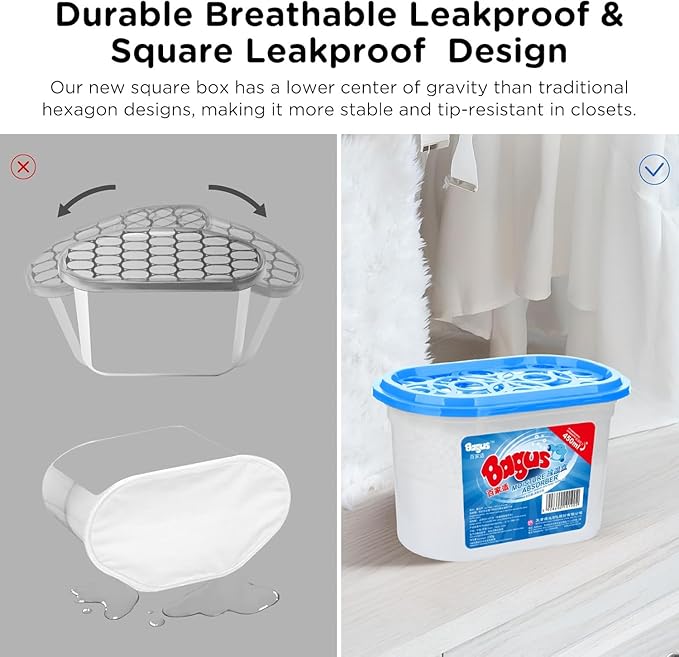 Moisture absorbers Boxes (6 Pack) - 10.5 Oz, Dehumidification Box, Moisture Absorber for Closet, Bathroom, Storage, Kitchens, Basement, Laundries, Spaces, Studies, Car, Boats, RVs, Boat. (6 Pack) - Image 4