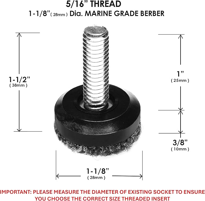 Slipstick Gorilla Outdoor Adjustable Furniture Levelers (8 Pack) Weatherproof Screw in Leg Glides for Chairs, Tables, and Outdoor Furniture Feet, 1-1/8 Inch Berber Glide, 5/16”-18 BSW Thread - Image 4