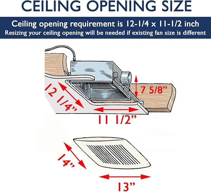 SEP120HEZ | 120 CFM | 0.3 Sone Ultra Quiet | Energy Star Certified | Humidity Sensing | EZ Install No Attic Access | Bathroom Exhaust Ventilation Fan - Image 2