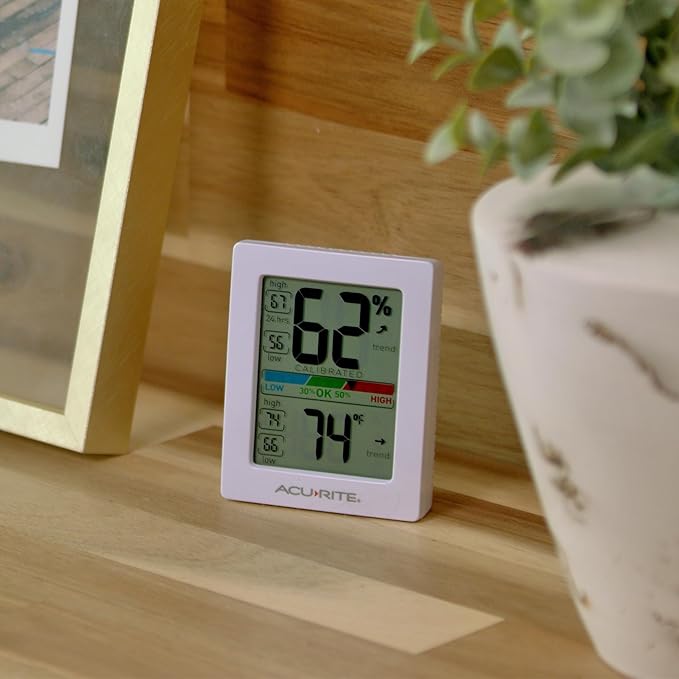 AcuRite Humidity Meter Hygrometer and Indoor Digital Thermometer with Temperature Gauge and Humidity Gauge, Room Thermometer Comfort Scale, 3 x 2.5 Inches, White (01083M) - Image 4