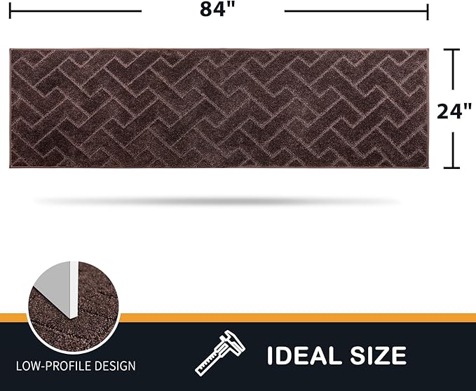 PURRUGS Dirt Trapping Door Mat 24" x 84", Non-Slip Machine Washable Entry Rug, Dog Doormat, Indoor Front Door Mat, Super Absorbent Entryway Rug for Muddy Shoes & Paws, Brown - Image 2
