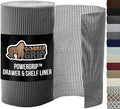 GORILLA GRIP powerGRIP Drawer Shelf and Cabinet Liner, Thick Strong Hold, Non-Adhesive Liners Protect Kitchen Cabinets and Cupboard, Bathroom Drawers, Easy Install, Breathable Mat, 17.5" x10', Gray by GorillaGrip