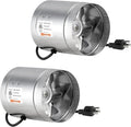 iPower 6 Inch 240 CFM Booster Fan Inline Duct Vent Blower for Intake 5.5' Grounded Power Cord and HVAC Exhaust, Low Noise, 2-Pack, Grey by iPower