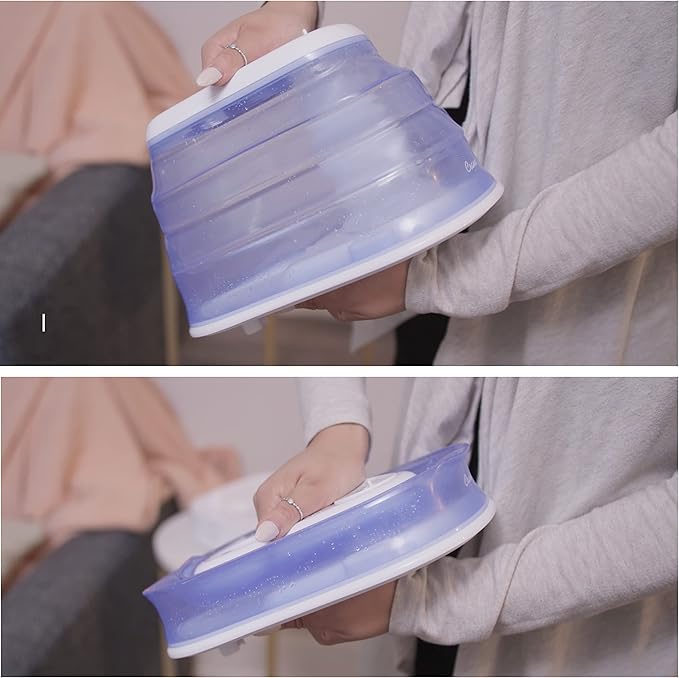 Crane Collapsible Cool Mist Humidifier for Bedroom and Office, 1 Gallon Portable Humidifier for Travel and Easy Storage, Blue and White - Image 8