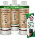 Coffee Machine Descaler Descaling Solution – 3 Pack (6 Uses) Compatible with Keurig, Nespresso, Breville, Delonghi, Jura, Ninja - Espresso Coffee Maker Cleaner, Coffee Pot Cleaning Limescale Remover by Tupkee