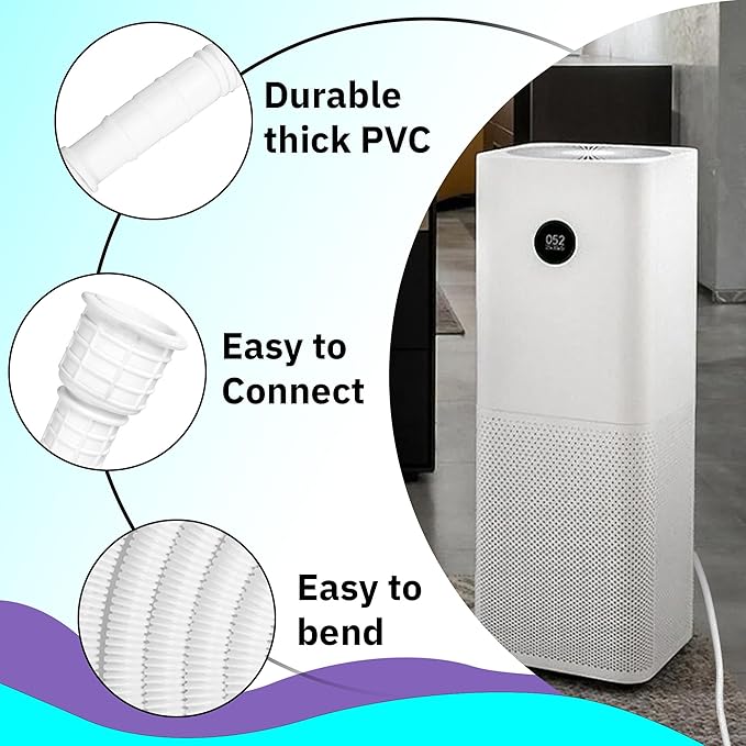 16.5FT Portable Dehumidifier DrainHose - Cuttable Rubber Adapter & Clamp, Flexible Universal AC Replacement Hose Kit - Image 6
