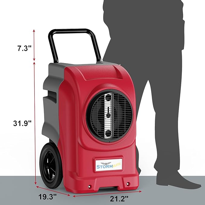 AlorAir 270 Pints Commercial Dehumidifiers for Large Room or Basements, Industrial Large Dehumidifier with Pump and Drain Hose, Dehumidifiers with Smart Wi-Fi, 5 Years Warranty, Red - Image 7