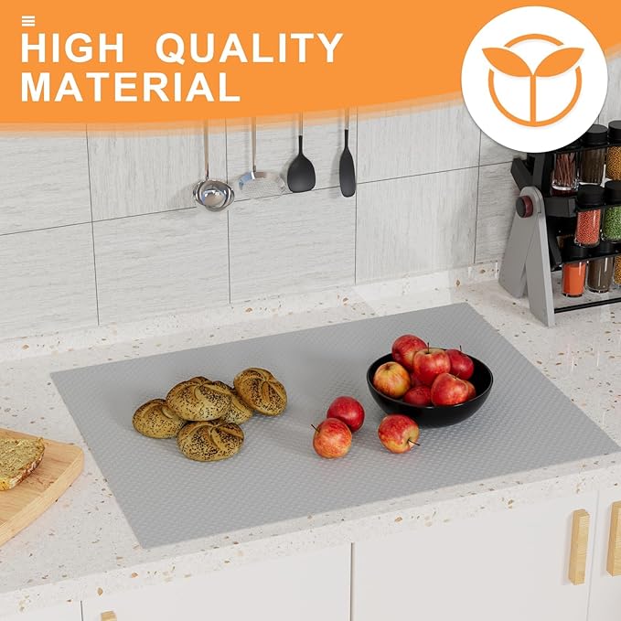 FLPMIX Kitchen Cabinet Shelf Liner: Waterproof Drawer Liner 12"x 120" - Easy to Cut Non-Adhesive Cupboard Mat for Kitchen Bathroom Pantry Shelves Light Gray - Image 7