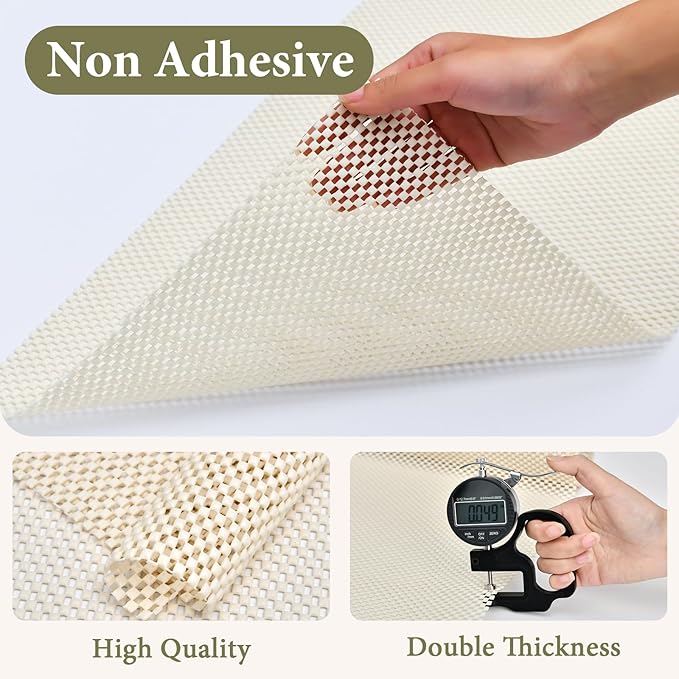 Shelf Drawer Liners for Kitchen Cabinets Non Adhesive Drawer Liner Thickened Refrigerator Liner White Quatrefoil Strong Non-Slip Paper for Tool Box, 23.6 x 236 Inches - Image 6