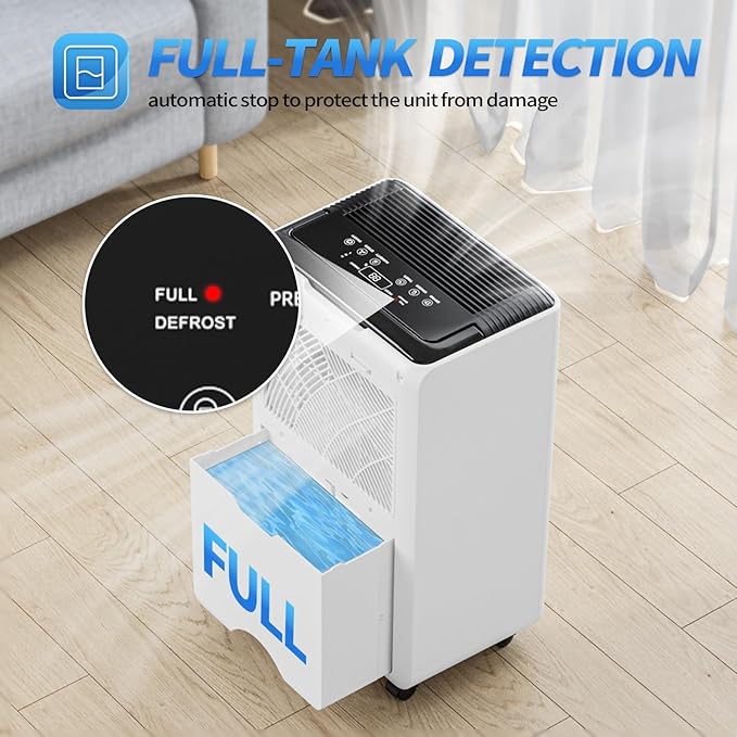 AIRPLUS Dehumidifier for Basement - 4,500 Sq. Ft. 70 Pints, Multifunctional Dehumidifier with Drain Hose & Auto Shut-Off Function, Powerful Dehumidifiers for Home(AP2103) - Image 6