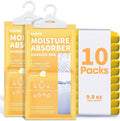 Moisture Absorbers 10 Pack, 9.8 Oz Compact Dehumidifier Bags & Packs, Moisture Hanging Bag, Humidity Absorbers, Closet Deodorizer Against Musty Odors, Lemon Scent, 11.8" x 6.3" by Ksend