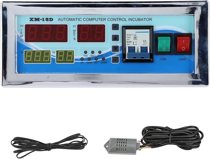 110V Egg Incubator Controller, XM-18D Digital Automatic Temperature Humidity Control Thermostat with Sensor Probe for Homebrew Incubator Greenhouse by Hapivida