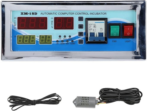 110V Egg Incubator Controller, XM-18D Digital Automatic Temperature Humidity Control Thermostat with Sensor Probe for Homebrew Incubator Greenhouse by Hapivida