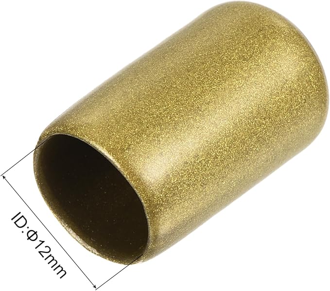 uxcell 20pcs Rubber End Caps 1/2"(12mm) ID Vinyl Round Tube Bolt Cap Cover Thread Protectors Gold - Image 3