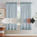 H.VERSAILTEX Linen Curtains Elegant Natural Linen Semi Sheer Curtains Energy Light Filtering Rod Pocket Window Treatments Panels for Living Room (Set of 2, Cloud Blue, 52 inch W X 63 inch L) by HVERSAILTEX