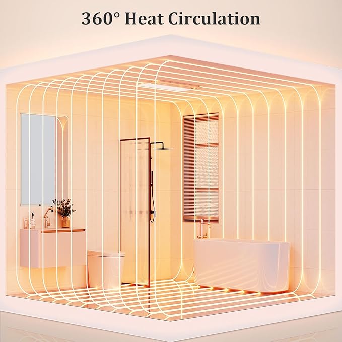 4 in 1 Bathroom Exhaust Fan with Light and Heater, 1900W Bathroom Heater Fan Light Combo, 180 CFM 1.0 Sone Ceiling Fan Remote Control Heater, Ventilation for Home, Bath, Hotel (Style 2) - Image 2