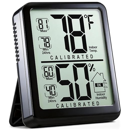Antonki Room Thermometer, Digital Small Hygrometer Indoor Thermometer Humidity Gauge, Temperature Humidity Meter with Max/Min Record Monitor Sensor for Home, Plants - Battery Included by Antonki