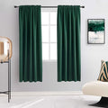 DONREN 63 Inch Length Dark Emerald Green Blackout Window Curtains for Bedroom - Hunter Green Room Darkening Thermal Insulating Curtain Panels for Living Room with Rod Pocket,2 Panels by DONREN